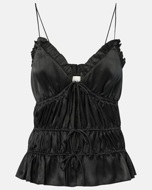 TOVE Keonie Gathered Silk Top - Black