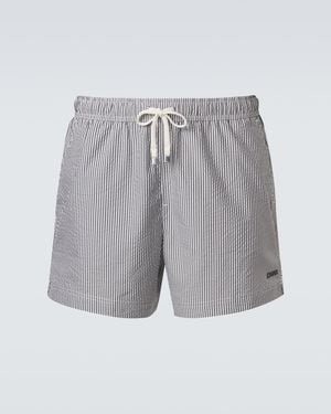 ZEGNA Seersucker Swim Trunks - Grey
