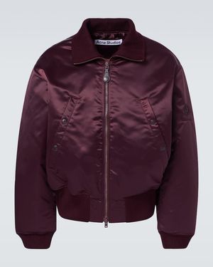 Acne Studios Logo Bomber Jacket - Red