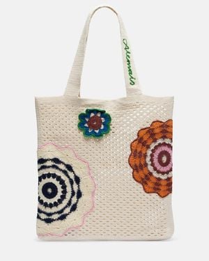 ALÉMAIS Medium Crochet Tote Bag - White