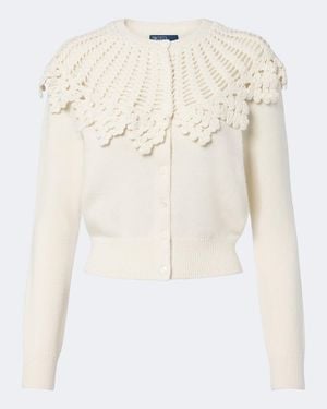 Polo Ralph Lauren Crochet-Trimmed Wool And Alpaca Cardigan - Natural