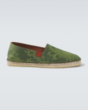 Etro Paisley Gabardine Espadrilles - Green