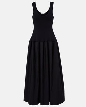 FFORME Maxikleid Marina Aus Baumwolle Und Seide - Schwarz