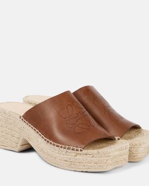 Loewe Paula's Ibiza Petal 80 Espadrille Mules - Brown