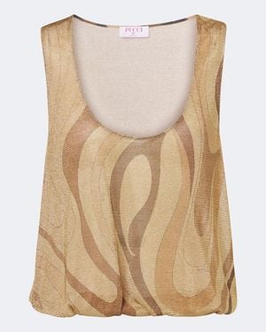 PUCCI Marmo Lurex Voile Top - Natural