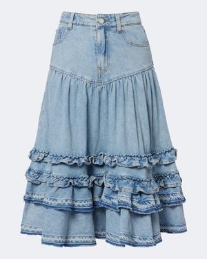 Ganni Midirock Aus Denim - Blau