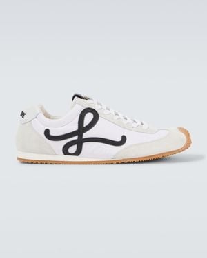 Loewe Ballet Runner 2.0 Nylon & Calfskin Sneakers - White