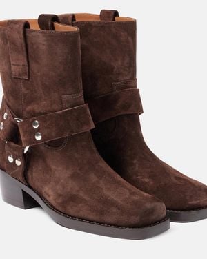 Paris Texas Roxy 45 Suede Biker Boots - Brown