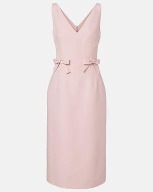 Valentino Crepe Couture Bow-Detail Midi Dress - Pink