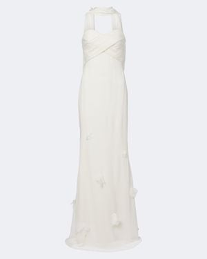 Self-Portrait Bridal Verzierte Robe Aus Chiffon - Weiß