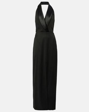 Jonathan Simkhai Janice Tuxedo Halter Vest Gown - Black