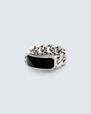 SHAY Id Link 18Kt Ring With Onyx - White