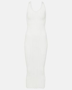 KHAITE Ottilie Cotton-Blend Midi Dress - White