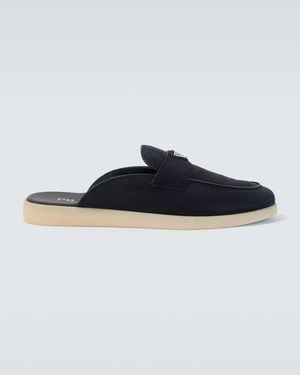 Prada Slippers Aus Veloursleder - Blau