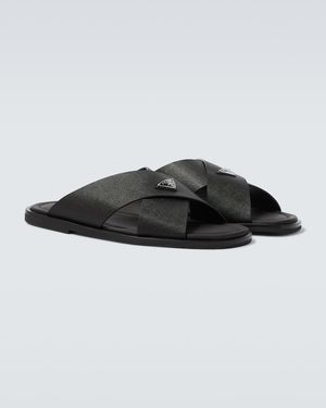Prada Sandalen Aus Leder - Schwarz
