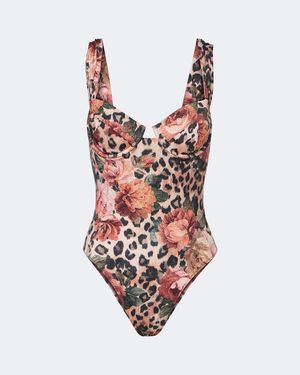 Alexandra Miro Zella Printed Swimsuit - White