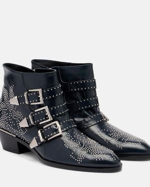 Chloé Susanna Studded Leather Ankle Boots - Black