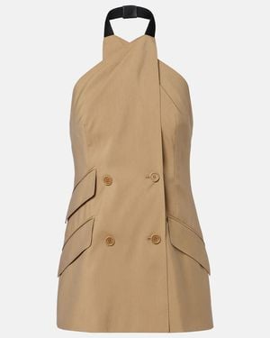 Max Mara Nuraghe Halterneck Wool And Silk Vest - Natural