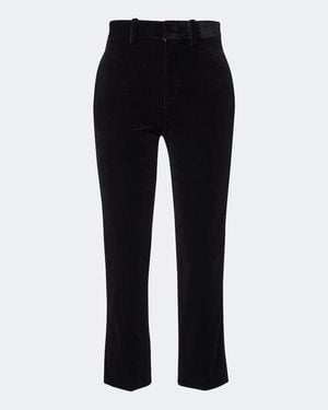 Isabel Marant Roaya Cotton Velvet Straight Trousers - Black