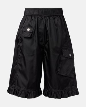 Ganni Ruffled Cargo Shorts - Black
