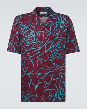 Dries Van Noten Printed Bowling Shirt - Blue