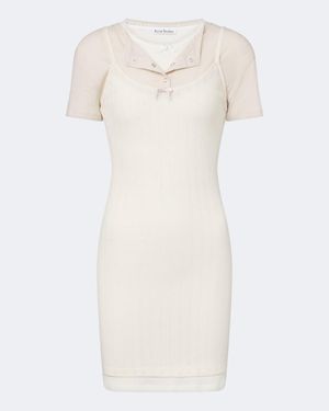 Acne Studios Layered Knitted Minidress - Natural