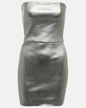 Stouls Amina Strapless Leather Minidress - Gray