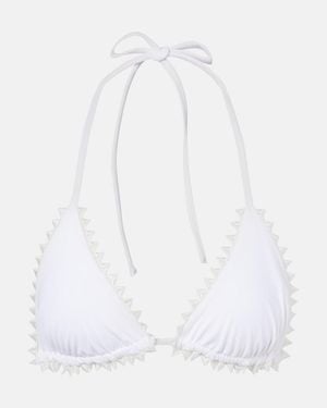 Jacquemus Besticktes Bikini-Oberteil Picot - Weiß