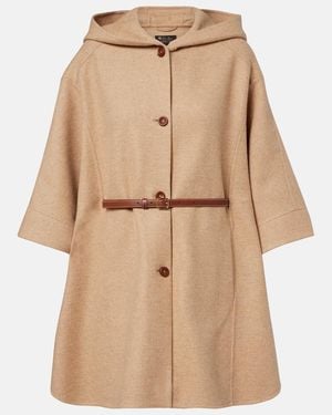 Loro Piana Belted Wool And Cashmere Cape - Natural