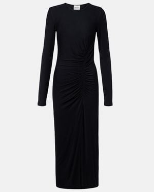 Isabel Marant Jelina Gathered Jersey Maxi Dress - Black