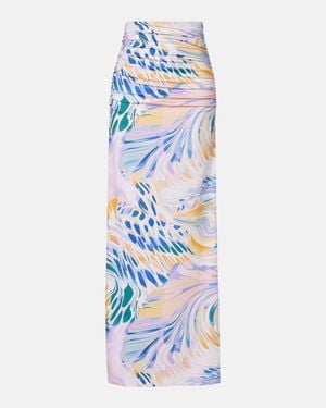Alexandra Miro Gia Printed Maxi Skirt - Blue