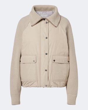 Brunello Cucinelli Wool, Cashmere, And Silk Down Jacket - Natural