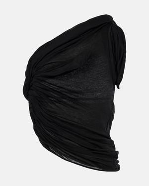 Rick Owens Asymmetrical Twisted T-Shirt For - Black