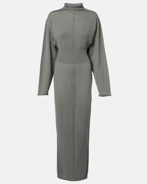 Rick Owens Con Virgin Wool Maxi Dress - Gray