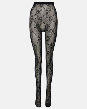 Saint Laurent Strumpfhose Aus Spitze - Schwarz