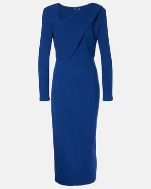 Roland Mouret Wool Crepe Midi Dress - Blue