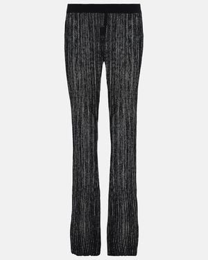 Petar Petrov Giulio Ribbed-Knit Flared Trousers - Black