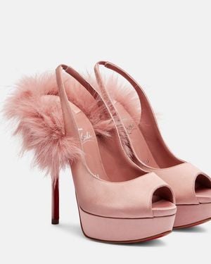 Christian Louboutin Marianne 160 Crepe Satin Peep-Toe Court Shoes - Pink