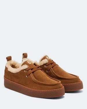 Bogner Lucerne Shearling-Lined Suede Sneakers - Brown