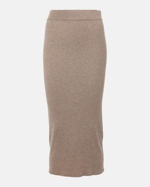 Brunello Cucinelli Knitted Midi Skirt - Brown