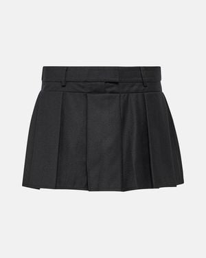AYA MUSE Myca Pleated Wool Miniskirt - Black