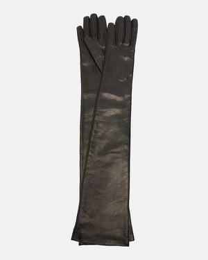 Nour Hammour Leather Gloves - Black