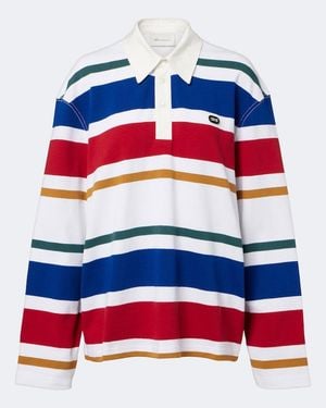 Ami Paris Polo Oversized De Algodon A Rayas - Rojo