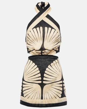 Johanna Ortiz River Ritual Linen Mini Halter Dress - Natural