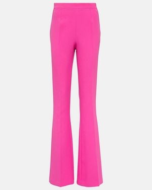 Safiyaa Alexa High-Rise Flared Crepe Trousers - Pink