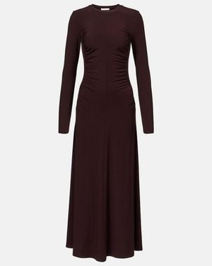 Vince Ruched Jersey Maxi Dress - Purple