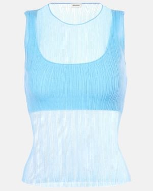 Jonathan Simkhai Oakley Sheer Tank Top - Blue