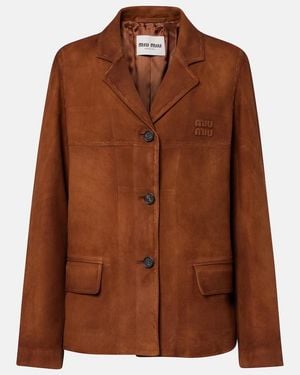 Miu Miu Suede Jacket - Brown