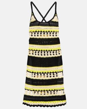 Ganni Crochet Mini Dress - Yellow