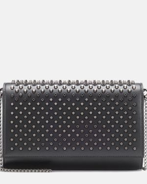 Christian Louboutin Paloma Embellished Leather Clutch - Black